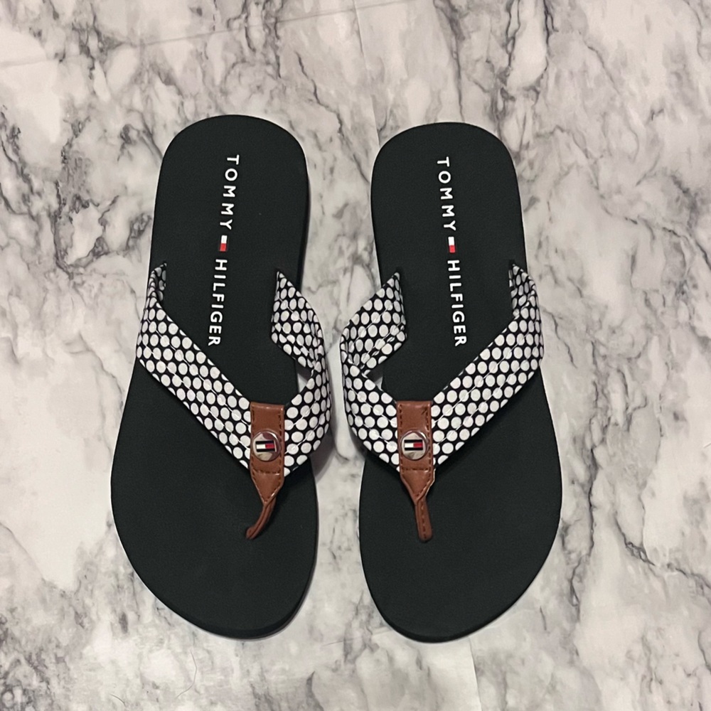 Tommy Hilfiger Black and White Patterned Sandals